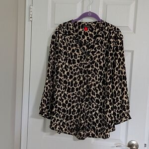 Vince Camuto XXLP Animal Print Blouse